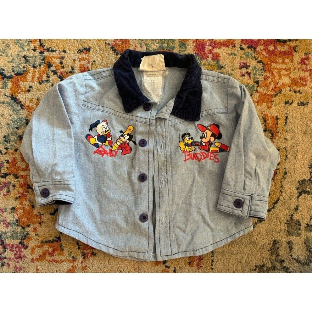 Amazing Condition Vintage Baby Mickey Disney Shirt 0-6 Months